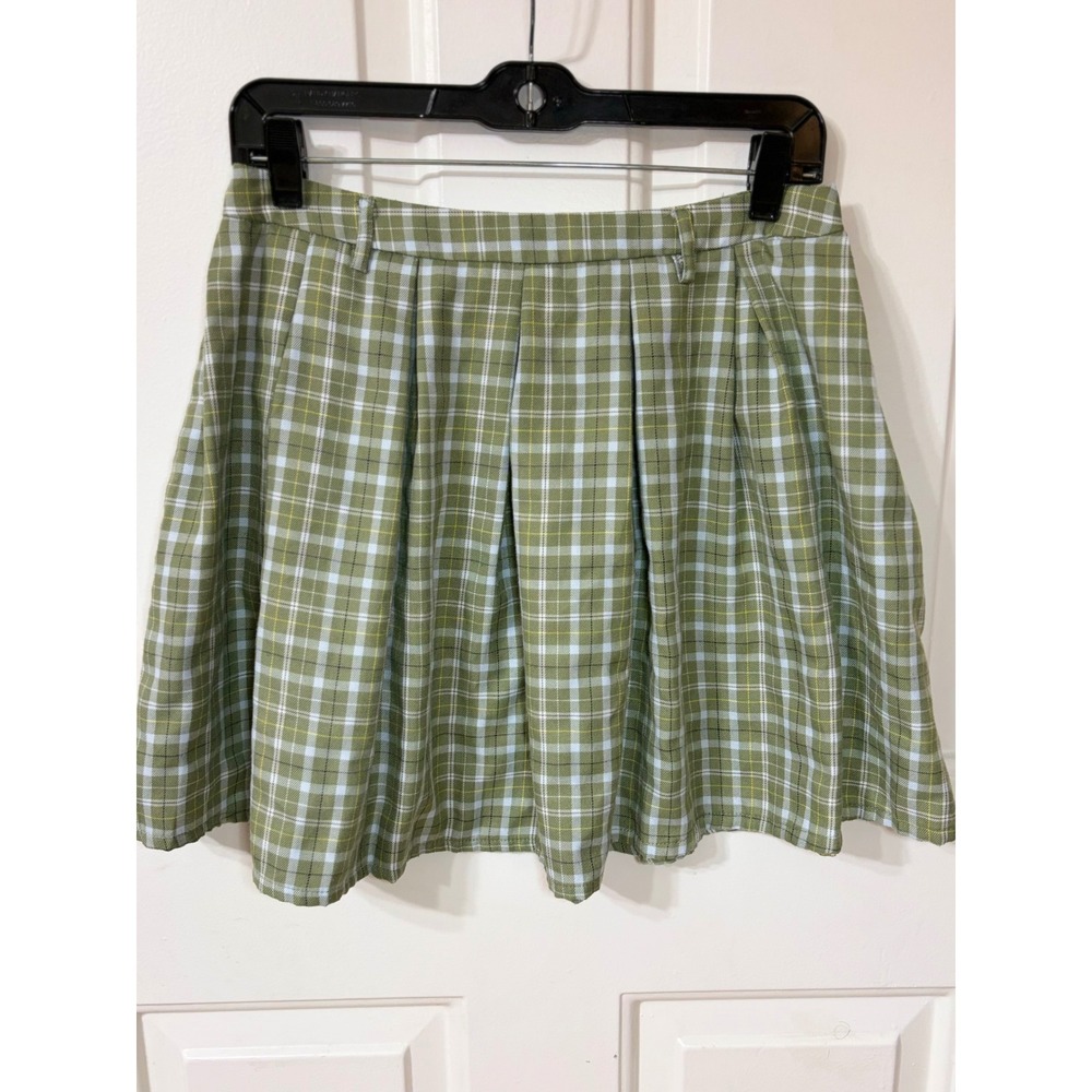 Hot Topic | Green Plaid Pleated Mini Skirt | S | Y2K